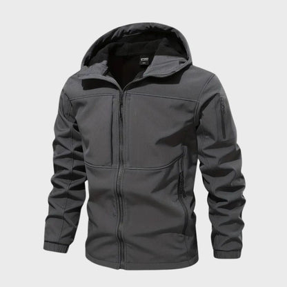 Windjacke – mit Kapuze – Outdoor – Softshelljacke – wasserdichte Jacke für Herren-Grau-M-Chaps Herrenmode