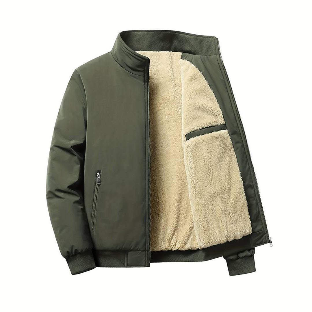Herren Winter Bomberjacke Fleece gefüttert Schwarz - Eveloria