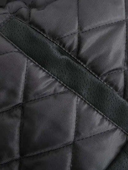 Winter-Lederjacke | Kunstleder | Kapuzenjacke | Steppfutterjacke | Herrenjacken-Chaps Herrenmode