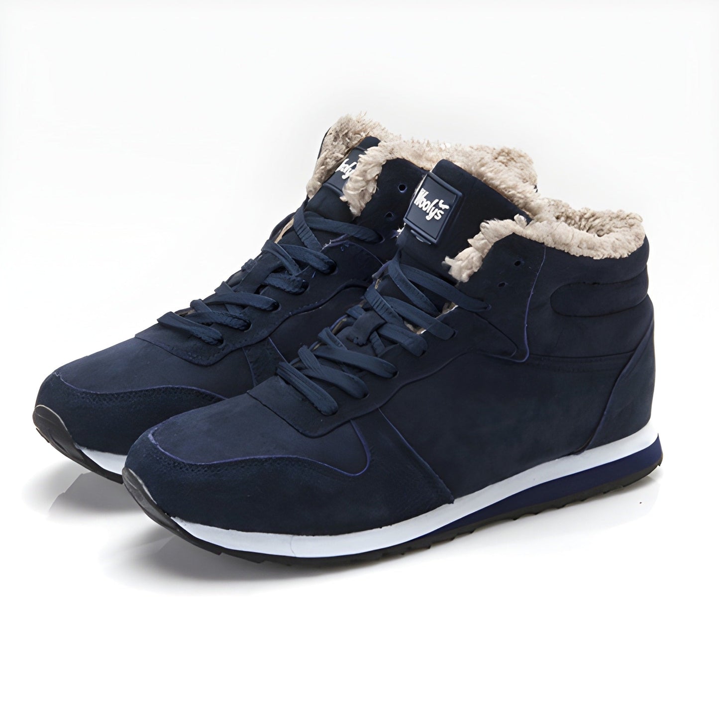Herren High- Sneaker Winterschuhe Schnürsenkel Schwarz - Eveloria