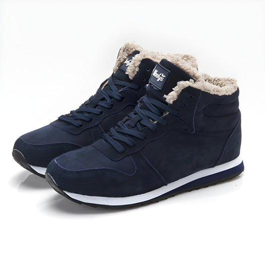 Herren High- Sneaker Winterschuhe Schnürsenkel Schwarz - Eveloria