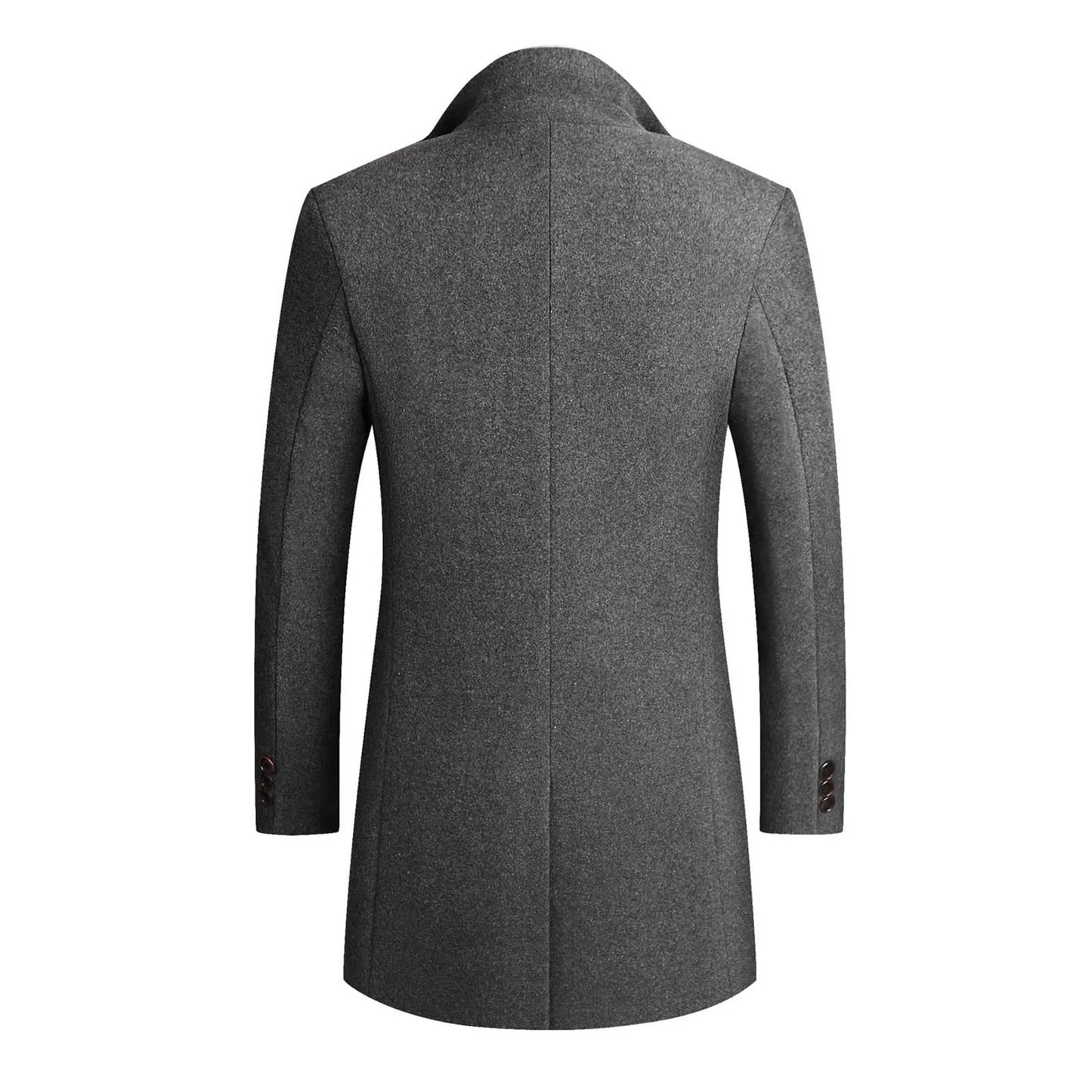 Winter-Trenchcoat | Einreihig | Revers | Mantel aus Wollmischung | Herrenjacke-Chaps Herrenmode