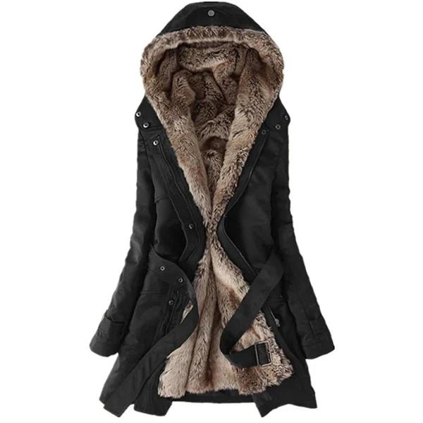 Damen Winterjacke Kunstfellfutter Elegante Passform