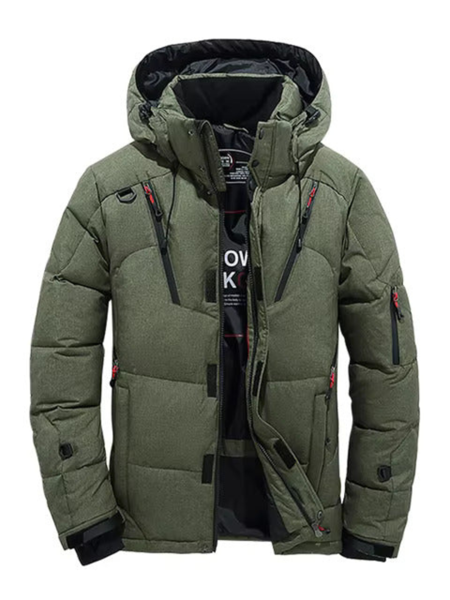 Herren Winterdaunenjacke Gesteppt Mit Kapuze - Eveloria