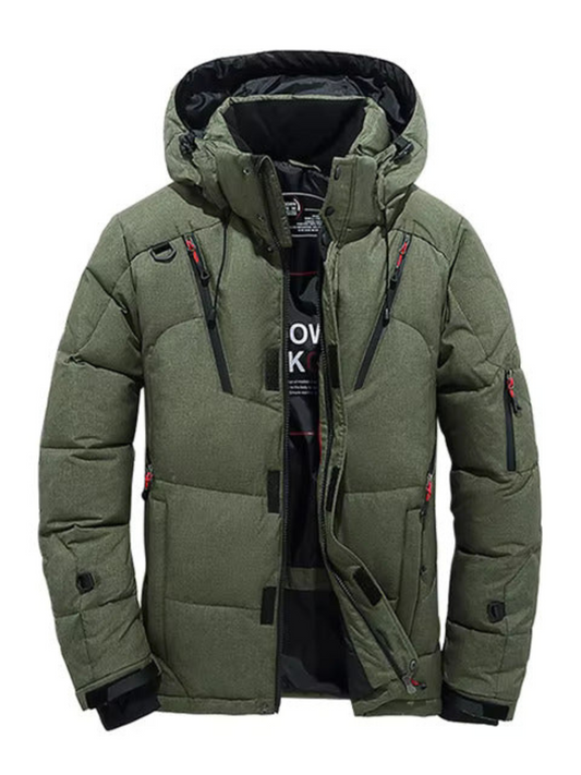 Herren Winterdaunenjacke Gesteppt Mit Kapuze - Eveloria