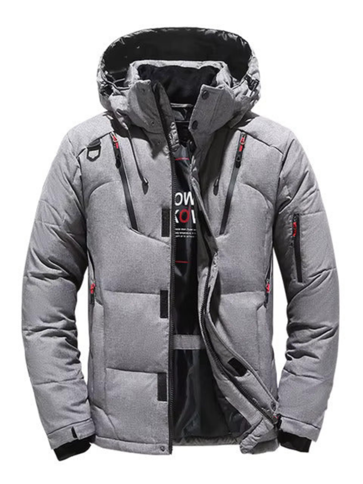 Herren Winterdaunenjacke Gesteppt Mit Kapuze