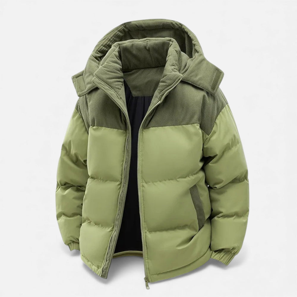 Herren Winterjacke Fleece-Futter Abnehmbare Kapuze Isoliert