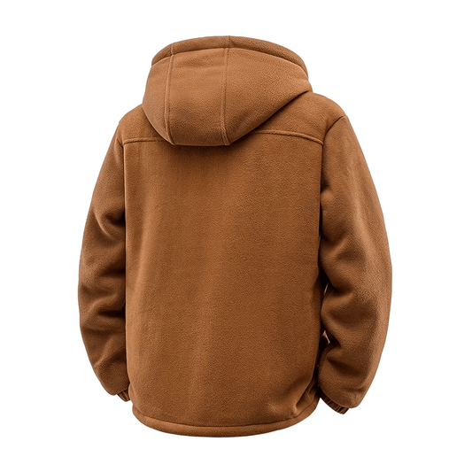 Eveloria Herren Winterjacke Fleecegefüttert Mit Kapuze Schwarz - Eveloria