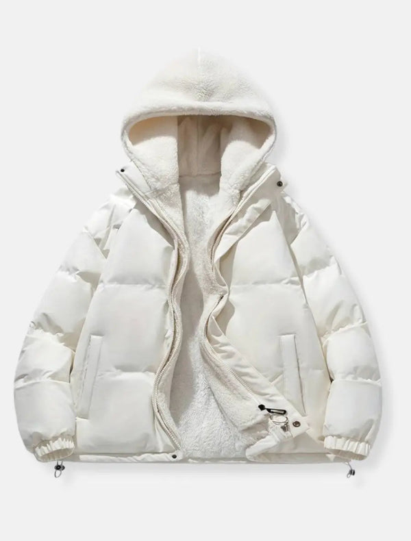 Herren Winterjacke Gepolstert Verstellbare Kapuze