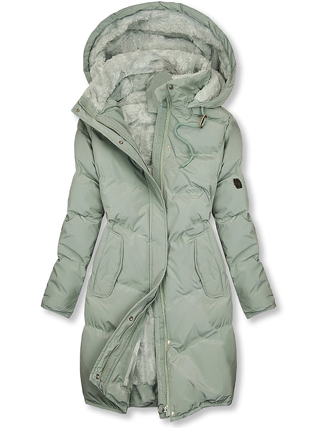 Damen Winterjacke Elegante Details Schwarz - Eveloria