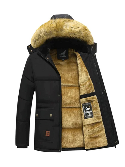 Herren Winterparka Jacke Abnehmbare Kapuze