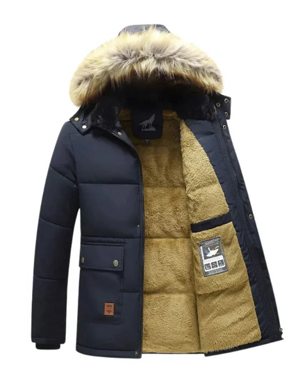 Herren Winterparka Jacke Abnehmbare Kapuze