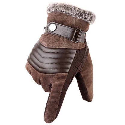 Winterhandschuhe – Warm – mit Fell gefüttert – Touchscreen-Handschuhe – Herrenhandschuhe-Schokoladenbraun-Chaps Herrenmode