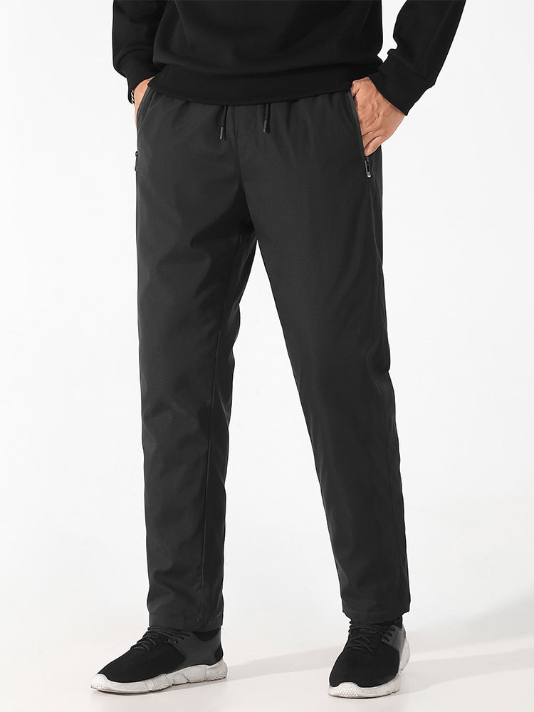 Herren Winterhose Winddicht Kordelzug Schwarz - Eveloria