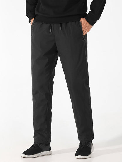 Herren Winterhose Winddicht Kordelzug Schwarz - Eveloria