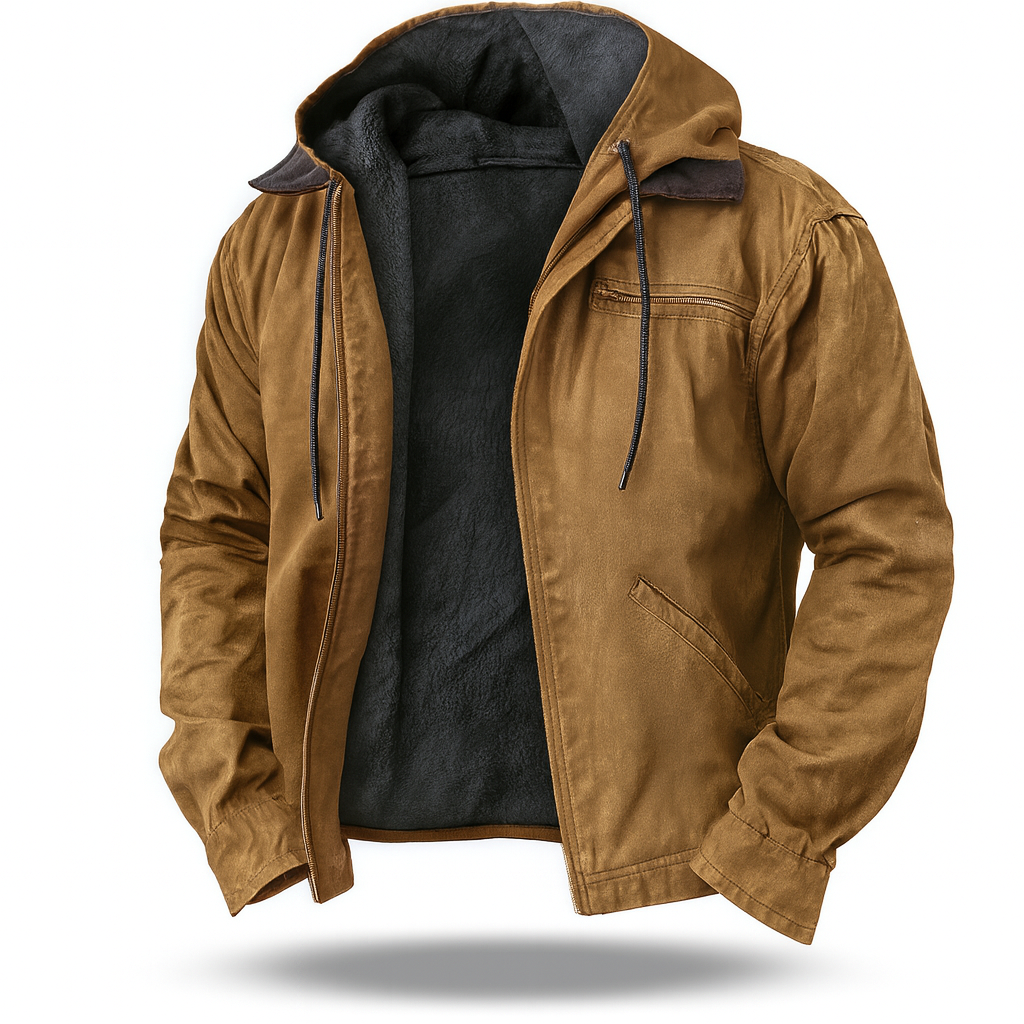 Herren Winterjacke Fleece Gefüttert Kapuzenjacke - Eveloria