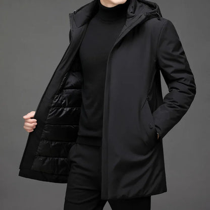 Winterjacke – Herren-Winterparka mit Kapuze und Reißverschluss-Chaps Herrenmode