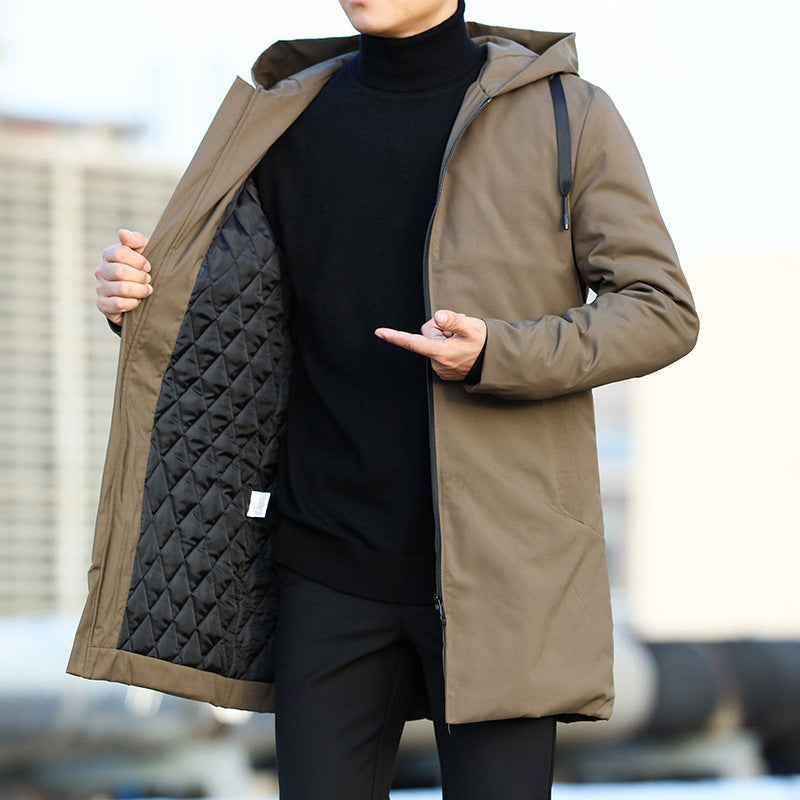Winterjacke - Kapuze - Steppfutter - Parka Jacket - Herrenjacke-Braun-S-Chaps Herrenmode