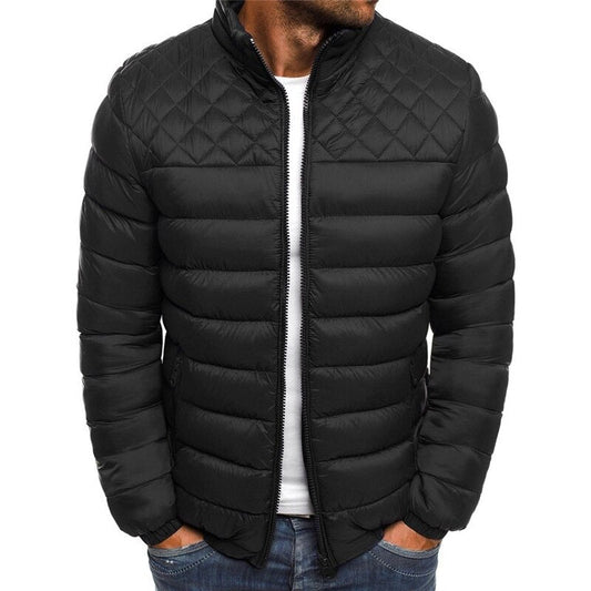 Herren Leichte Daunenjacke Reißverschluss Schwarz - Eveloria