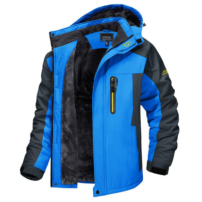 Herren Winterjacke Wasserdichter Windbreaker mit Kapuze