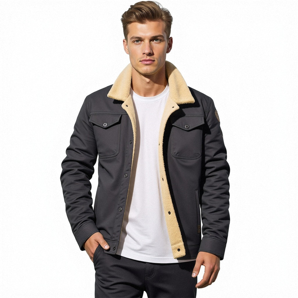 Winterjacke – kurz – mit Fleecefutter – Jacke mit Sherpa-Futter – Winterjacke für Männer-Chaps Herrenmode