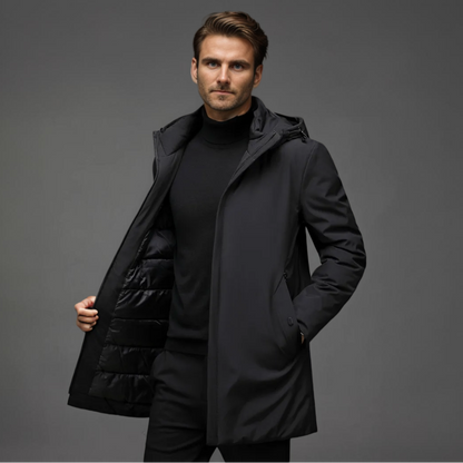 Winterjacke - wattiertes Futter - Kapuze - winddichte Jacke - Herrenmantel-Chaps Herrenmode