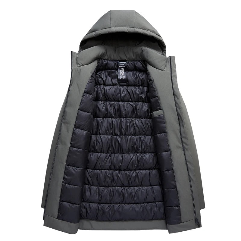 Winterjacke - wattiertes Futter - Kapuze - winddichte Jacke - Herrenmantel-Chaps Herrenmode