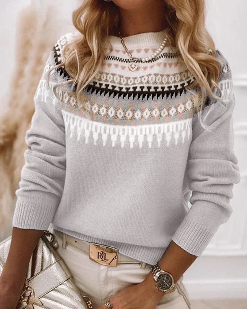 Damen Winterpullover Stylisch Wollig Beige