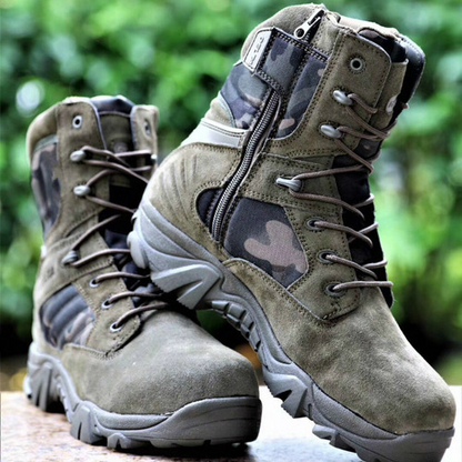 Herren Winterstiefel Reißverschluss Antirutsch Wanderstiefel Schwarz - Eveloria