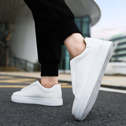 Hochwertiger Herrensneaker Leder Weiß