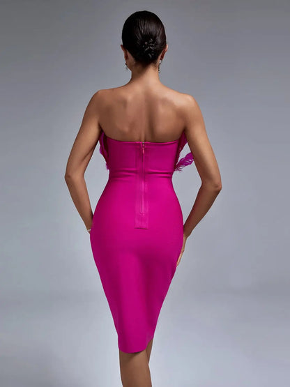 Eveloria Damen Jurk mit Federband Bandage Stil