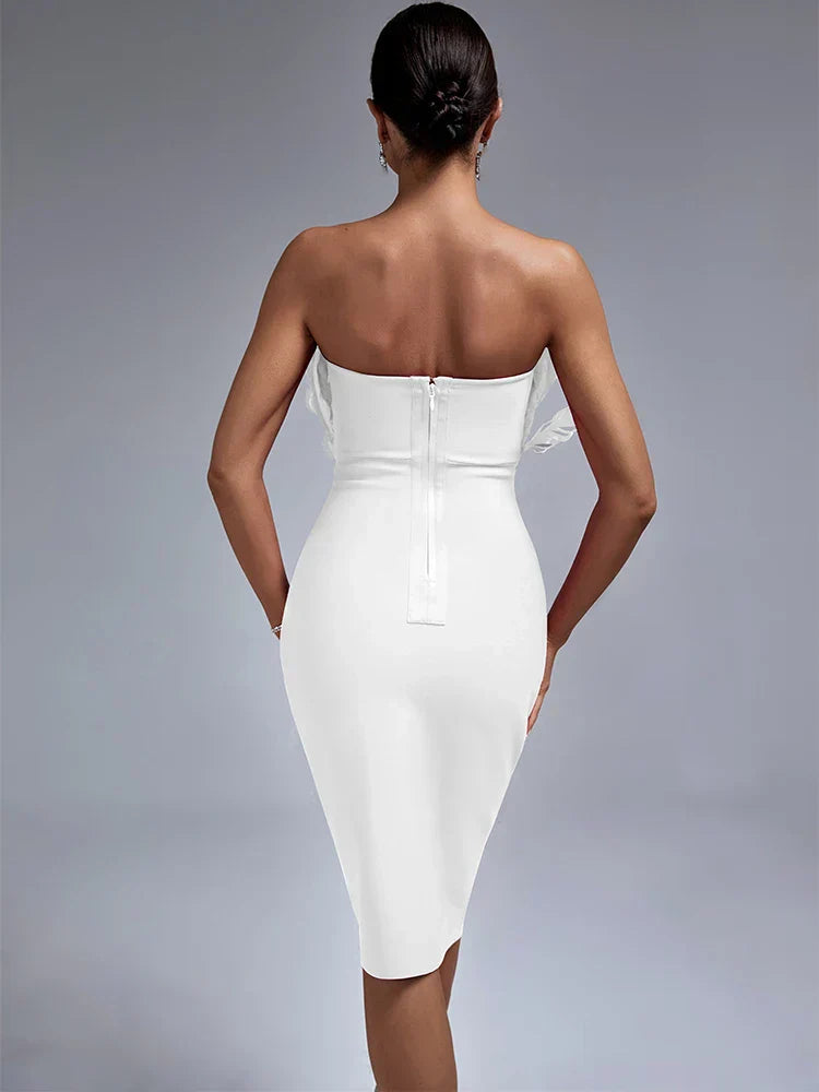Eveloria Damen Jurk mit Federband Bandage Stil