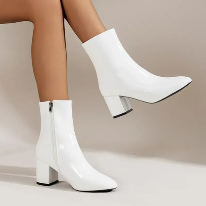 Damen Spitzstiefel Modisch Schwarz - Eveloria