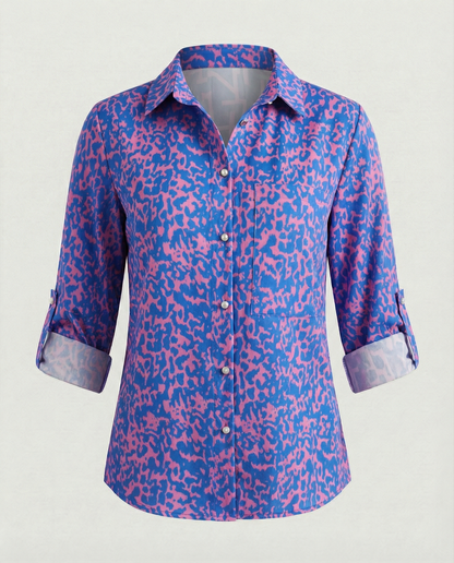 Eveloria Damen Bluse Umlegekragen
