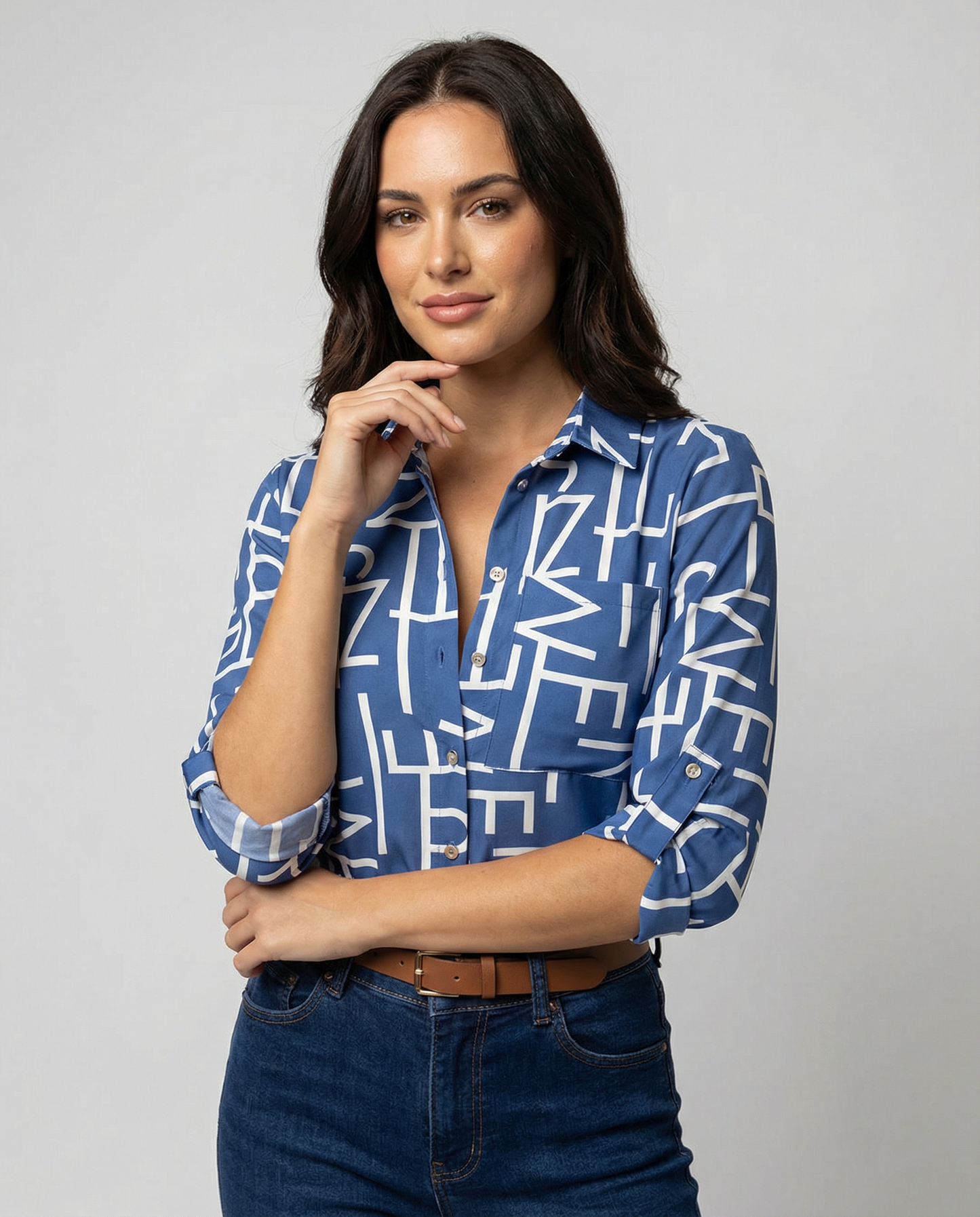 Eveloria Damen Bluse Umlegekragen - Eveloria