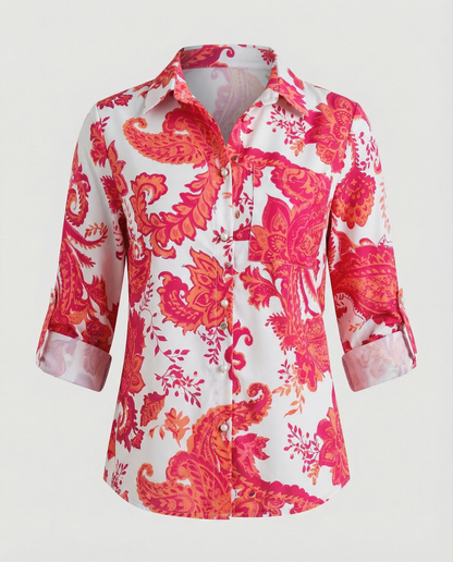 Eveloria Damen Bluse Umlegekragen