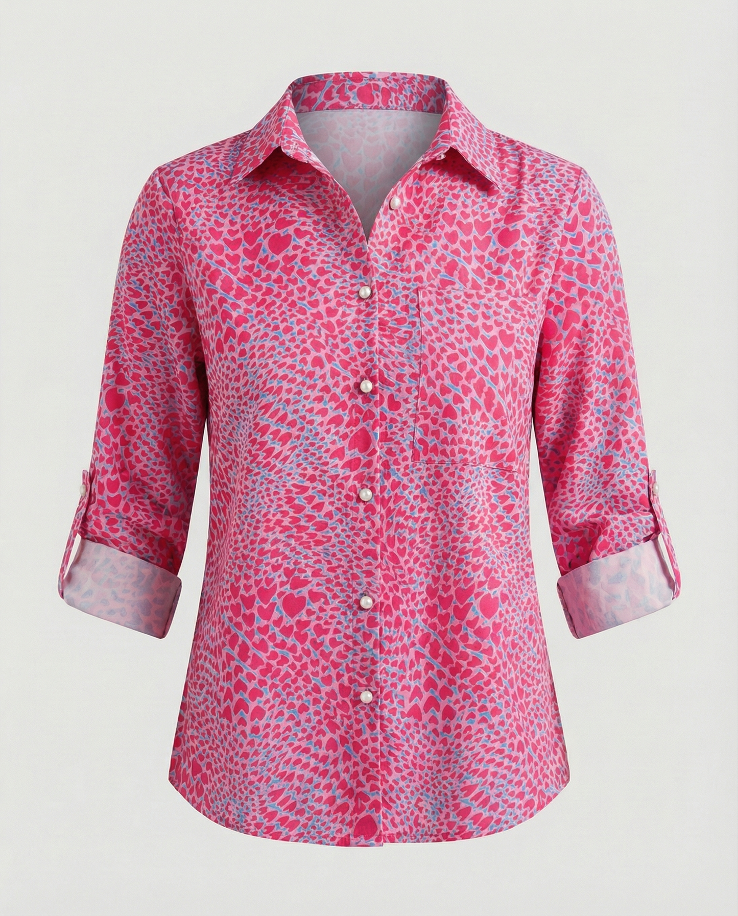 Eveloria Damen Bluse Umlegekragen