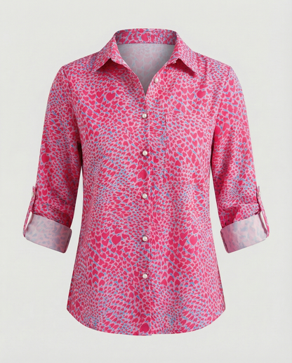 Eveloria Damen Bluse Umlegekragen