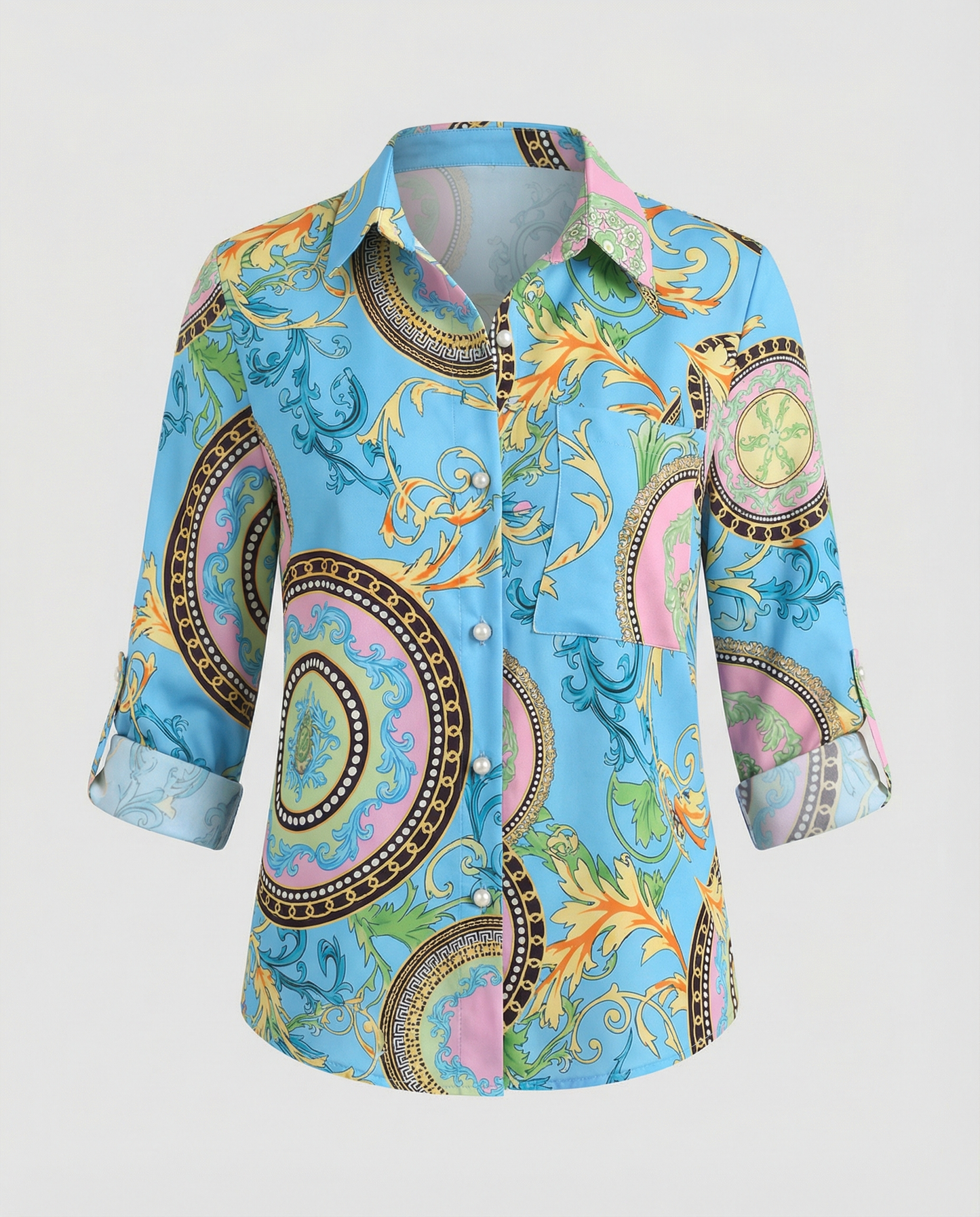Eveloria Damen Bluse Umlegekragen