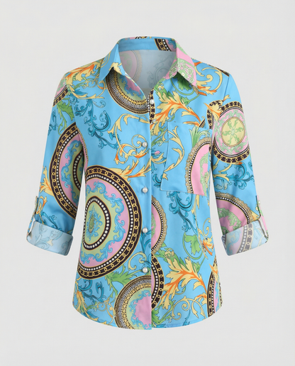 Eveloria Damen Bluse Umlegekragen