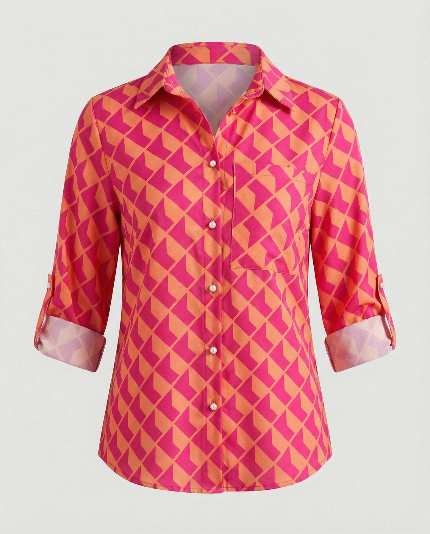 Eveloria Damen Bluse Umlegekragen