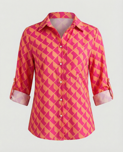 Eveloria Damen Bluse Umlegekragen