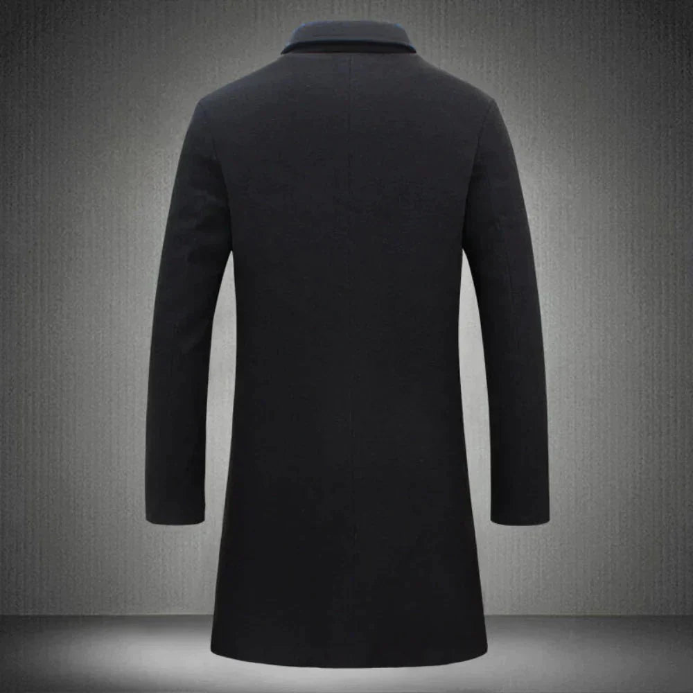 Wollmantel - Einreihig - Mittellang - Wintermantel - Winterjacke für Herren-Chaps Herrenmode