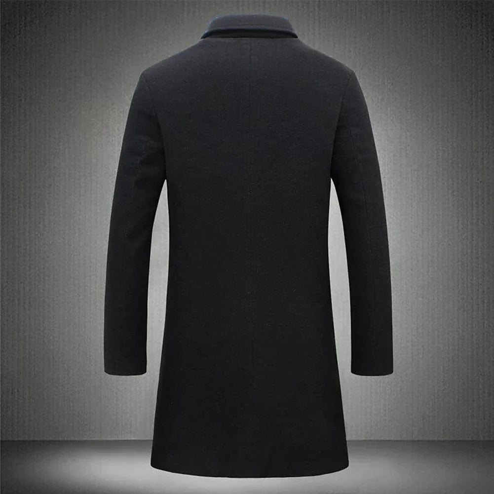 Wollmantel – Einreihiger Winter-Trenchcoat für Herren-Chaps Herrenmode