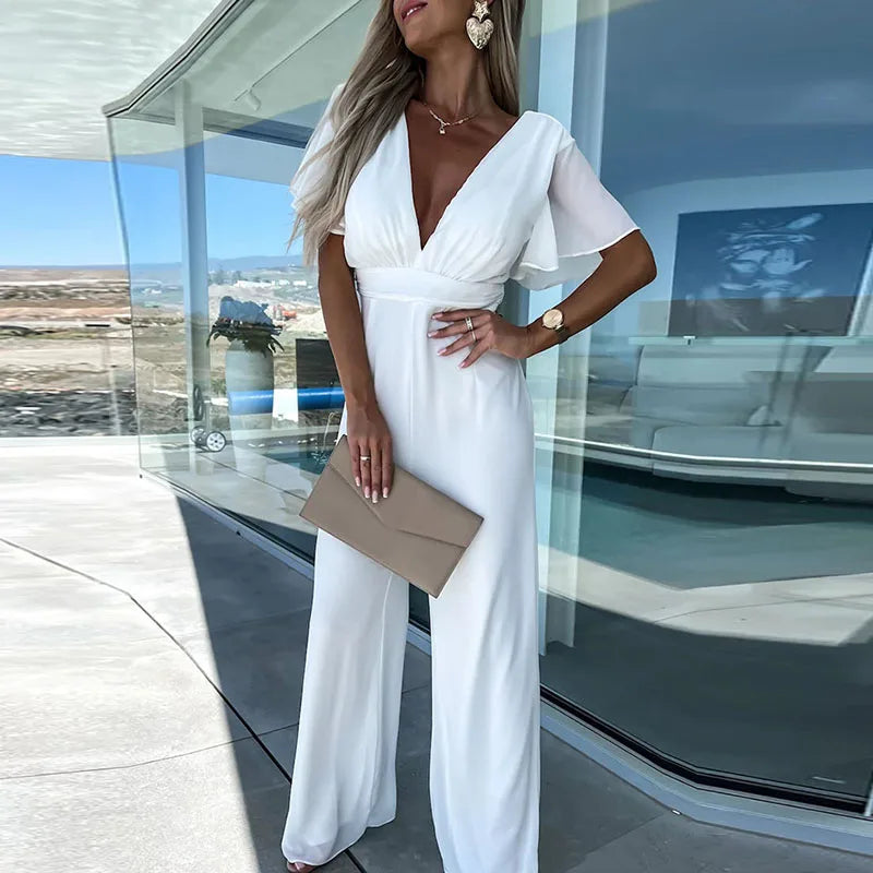 Damen V-Ausschnitt Jumpsuit Jane - Eveloria