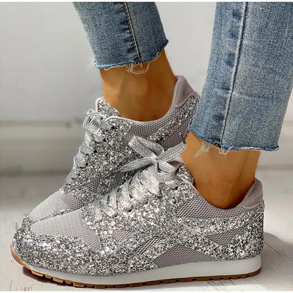 Damen Sportschuhe Pailletten Glitzer
