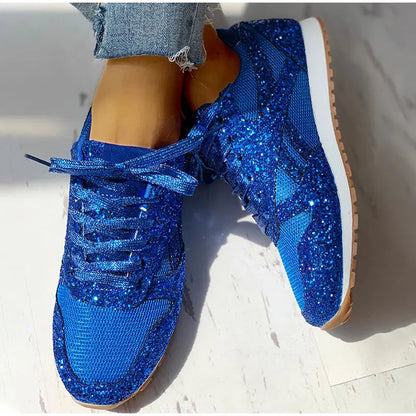 Damen Sportschuhe Pailletten Glitzer