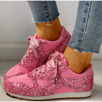 Damen Sportschuhe Pailletten Glitzer