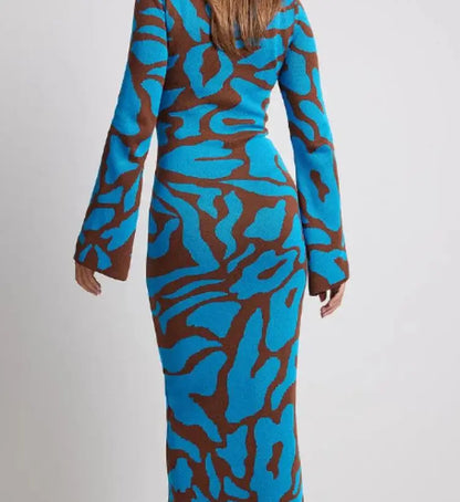 Eveloria Damen Maxikleid Blumenmuster Lang Frühling Herbst - Eveloria