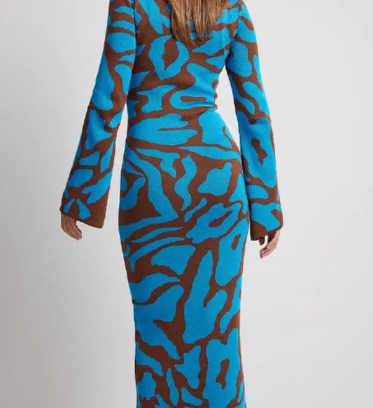 Eveloria Damen Maxikleid Blumenmuster Lang Frühling Herbst - Eveloria